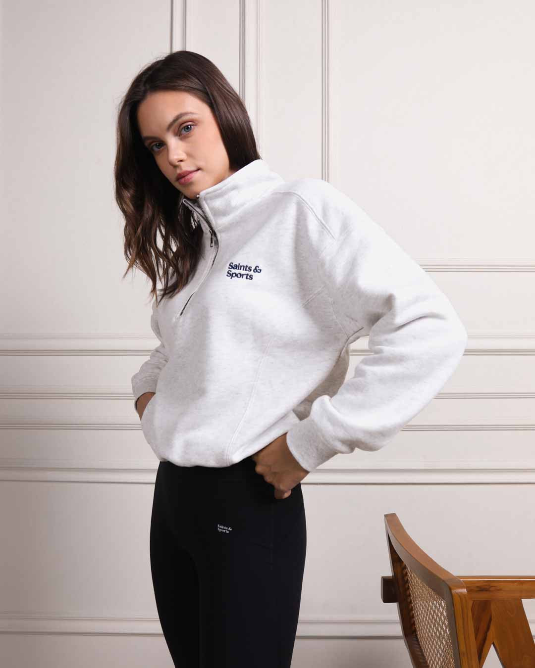 Penrose Half Zip Sweatshirt - Heather Grey