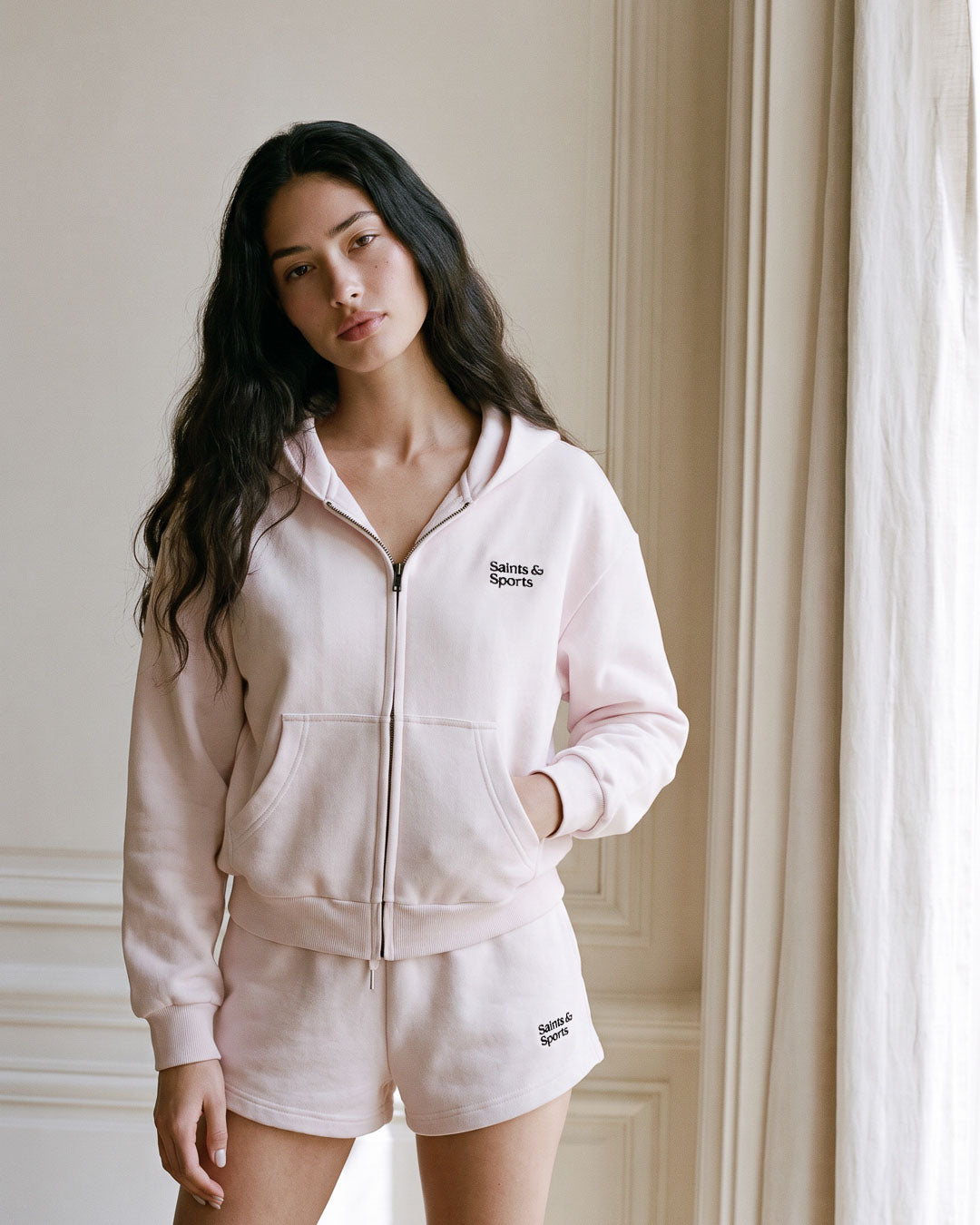 SaintsCloud Full Zip Hoodie English Rose (Model) - Saints & Sports