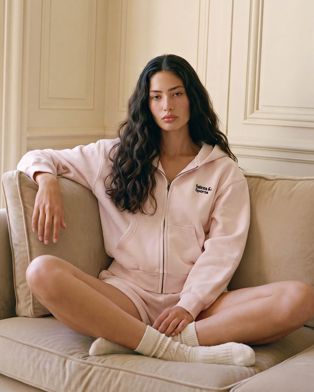 SaintsCloud Full Zip Hoodie English Rose (Model) - Saints & Sports