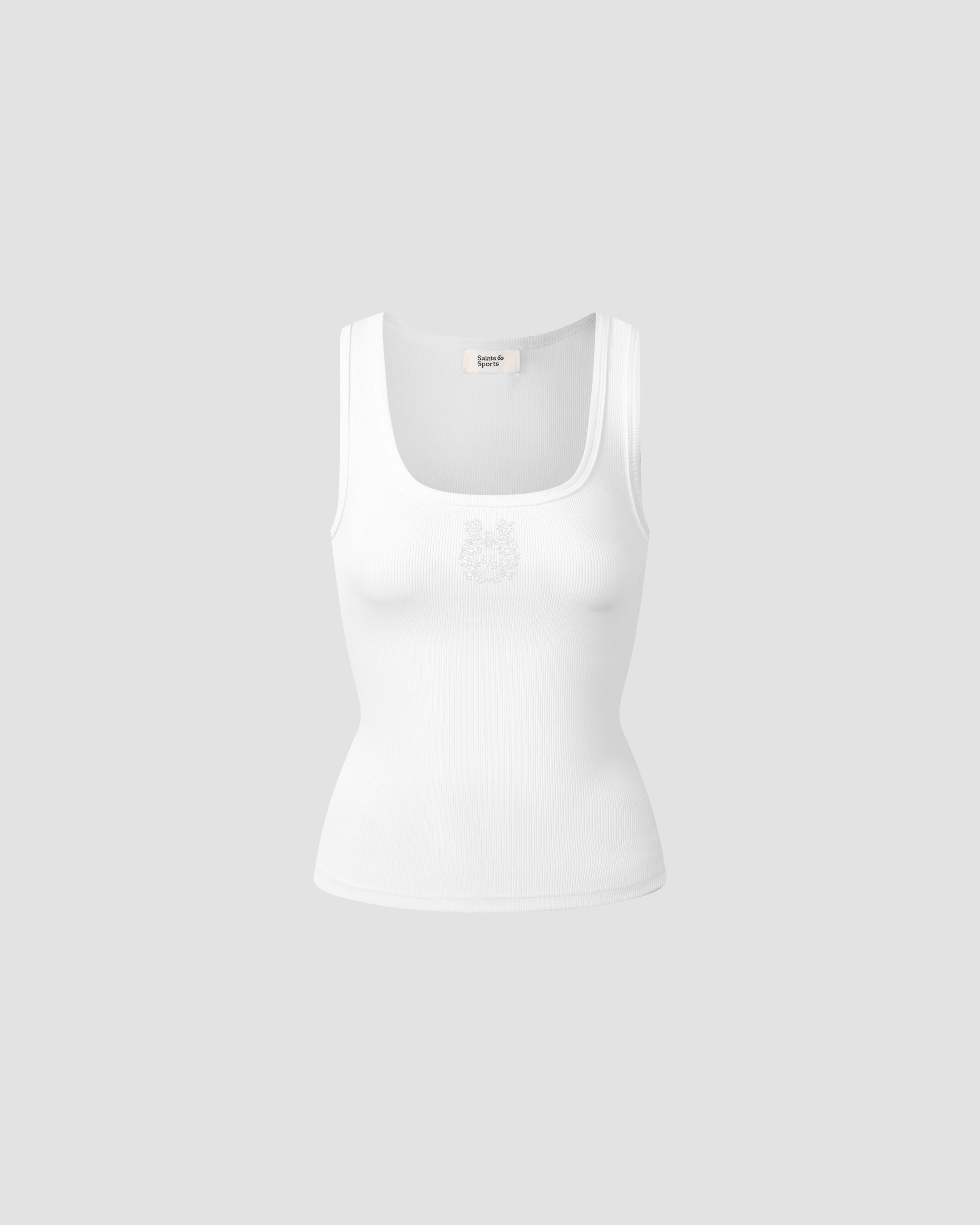 Crawford Ribbed Crested Tank - Porcelain White