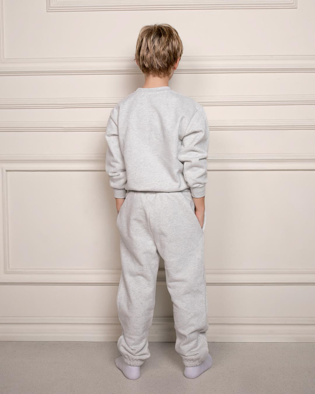 SaintsWeight™ 450 Junior Classic Sweatpants Heather Grey (Model 3) - Saints & Sports