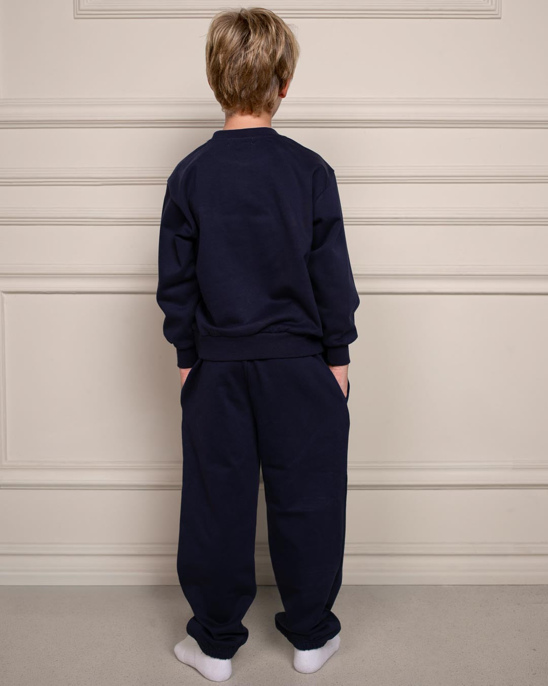 SaintsWeight™ 450 Junior Classic Sweatpants Navy Blue (Model 3) - Saints & Sports