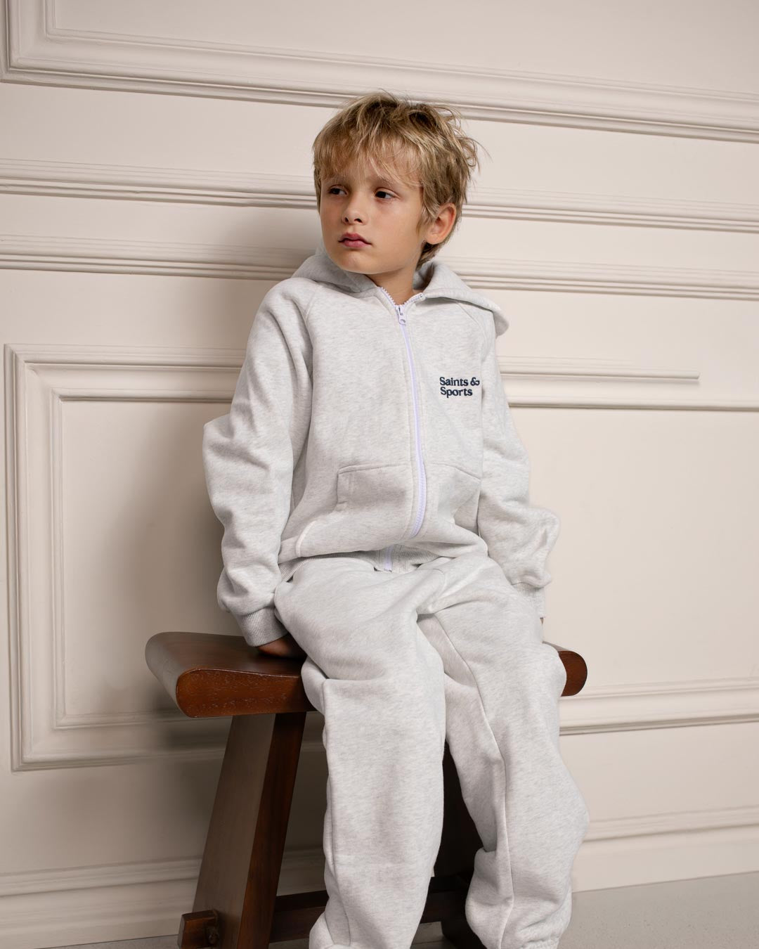 SaintsWeight™ 450 Junior Hoodie Grey (Model 3) - Saints & Sports