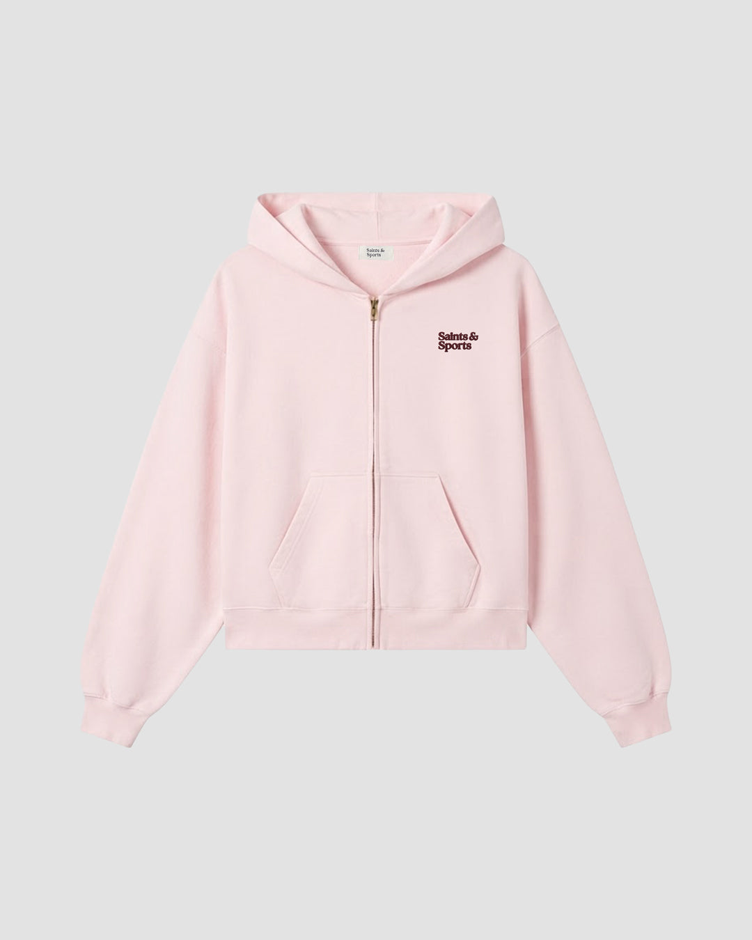 SaintsCloud® Full Zip Hoodie Front (English Rose) - Saints & Sports