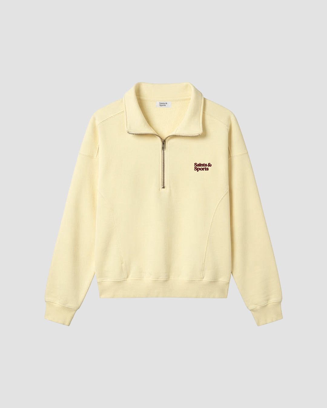 SaintsCloud® Penrose Half Zip Sweatshirt Front (Buttercream) - Saints & Sports