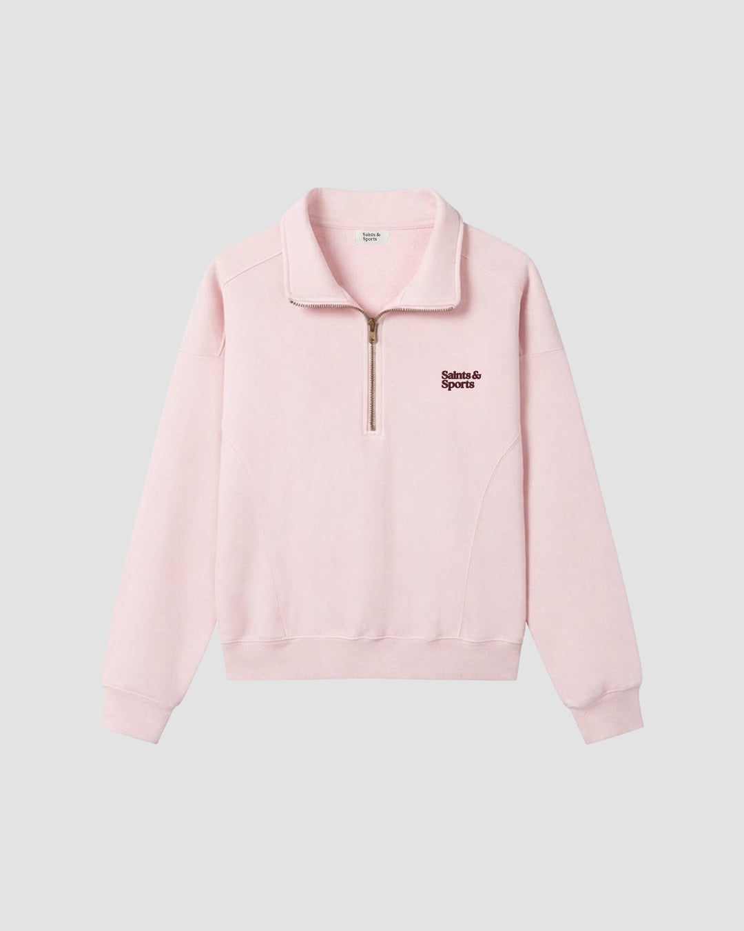 SaintsCloud® Penrose Half Zip Sweatshirt Front (English Rose) - Saints & Sports