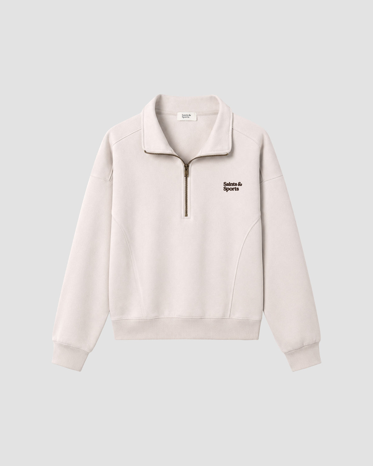 SaintsCloud® Penrose Half Zip Sweatshirt Oat (Front) - Saints & Sports