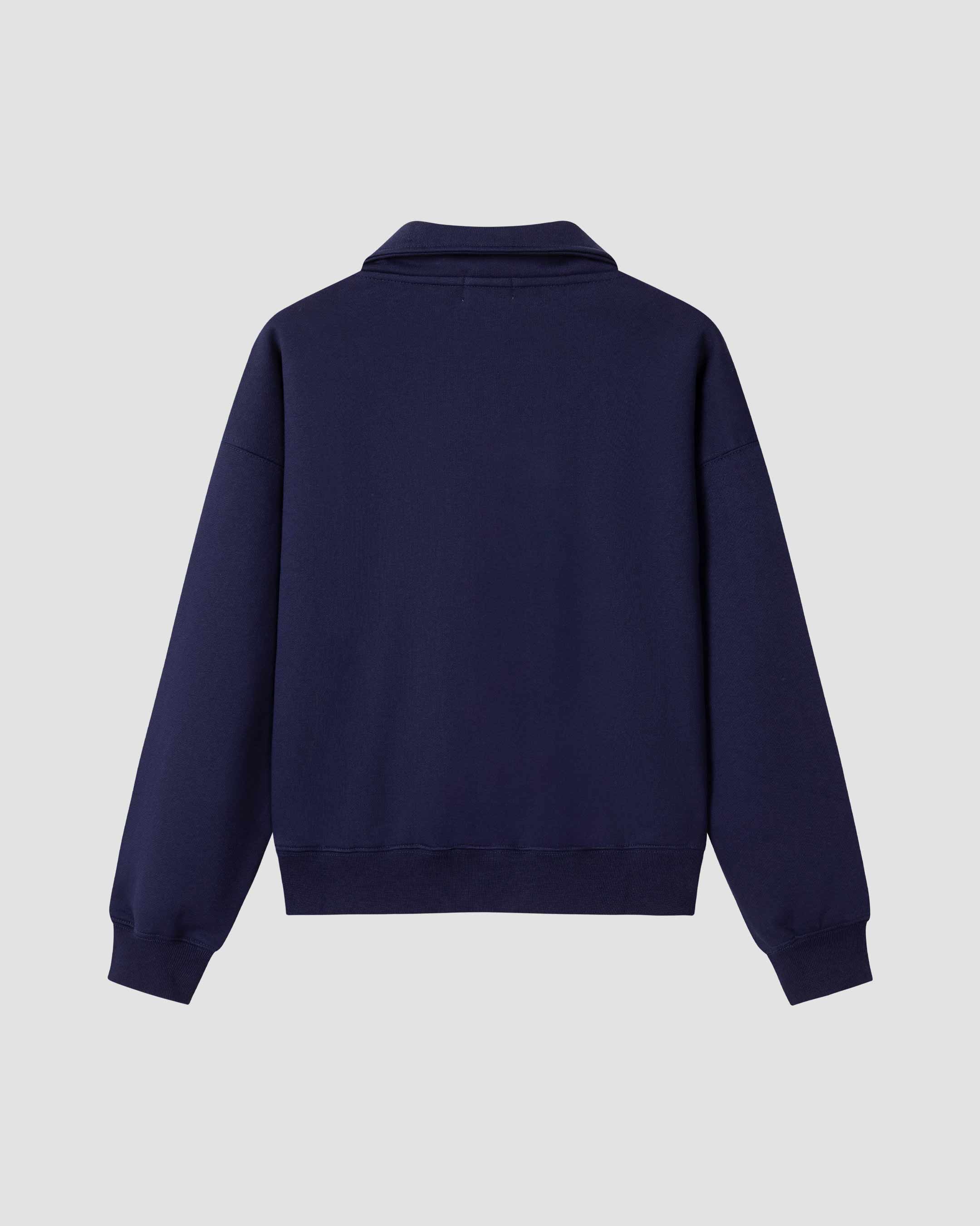 SaintsWeight™ 450 Half Zip Sweatshirt - Navy Blue (Back) - Saints & Sports