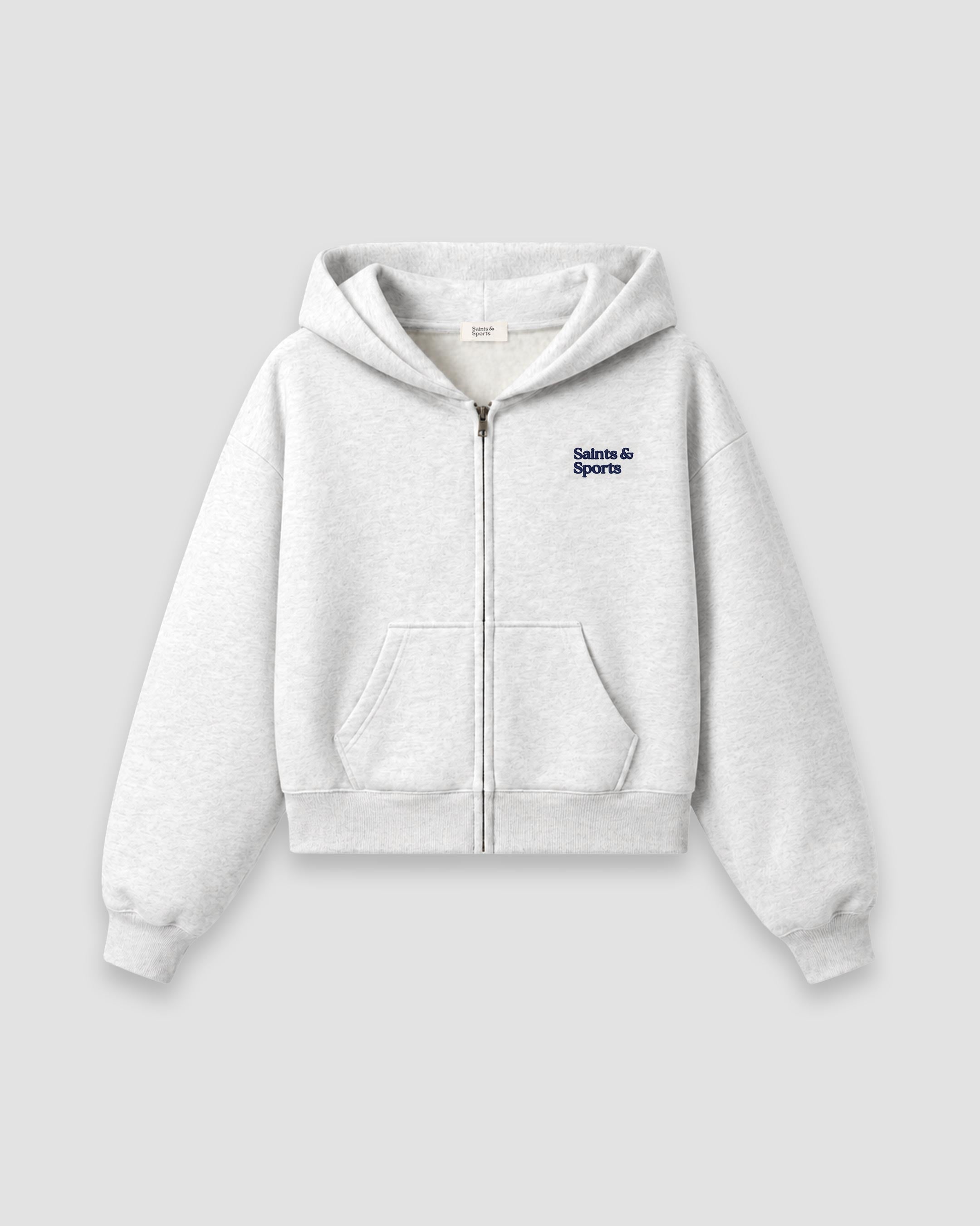 Saints Full Zip Hoodie - Heather Grey