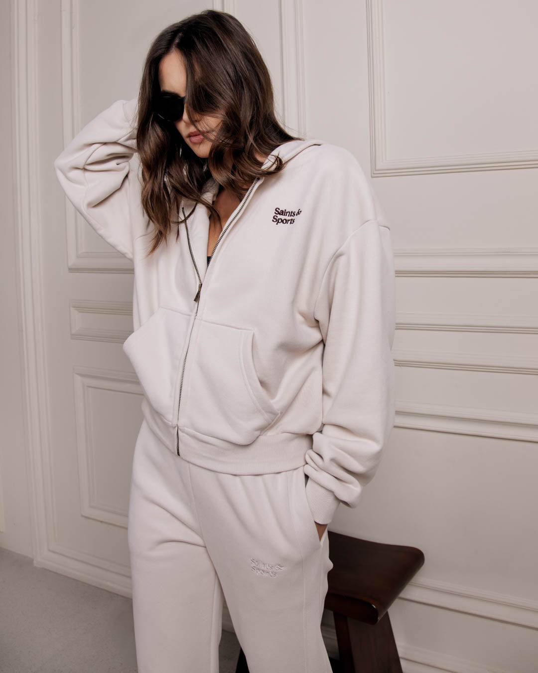 Saints Full Zip Hoodie - Oat