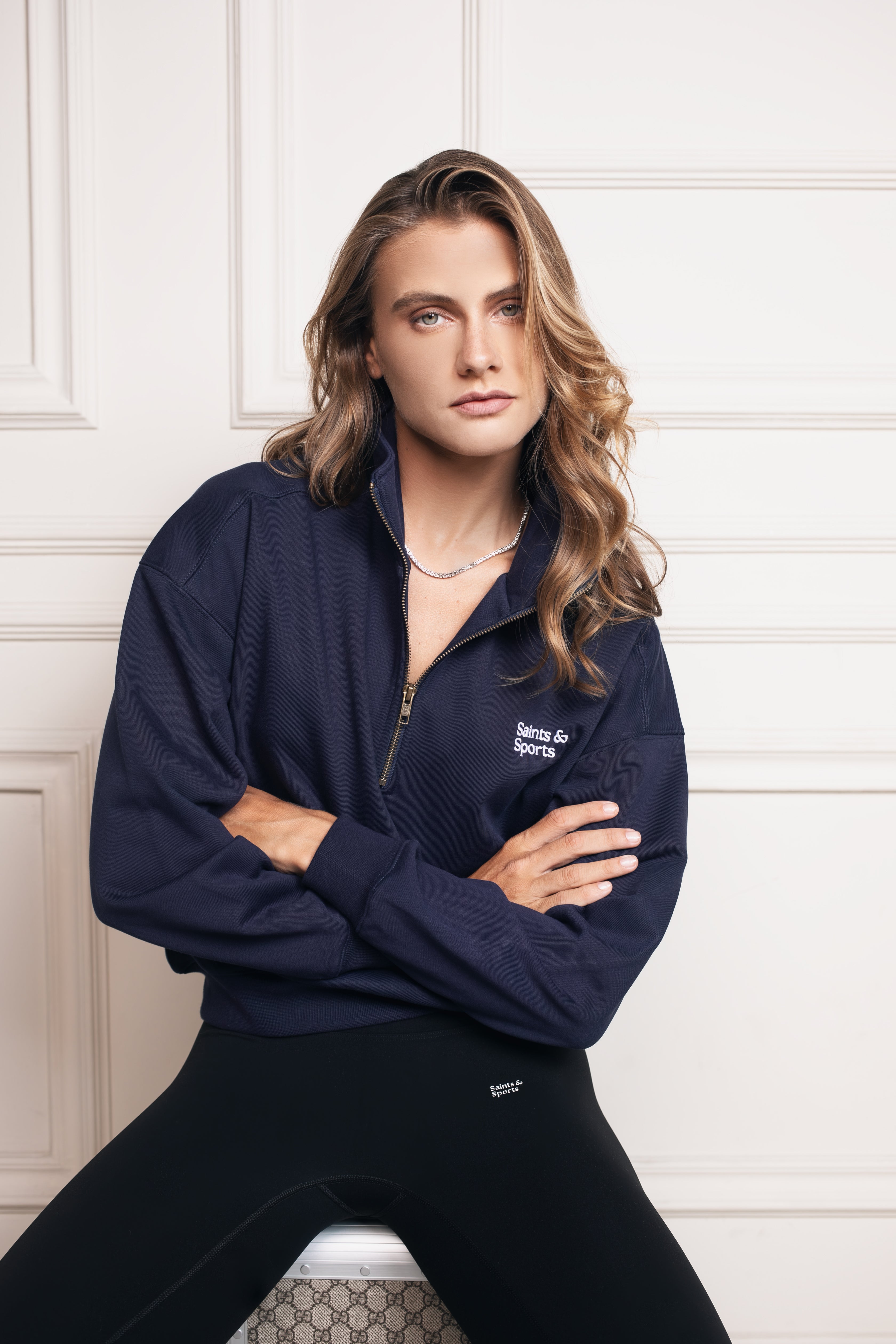 Penrose Half Zip Sweatshirt - Navy Blue