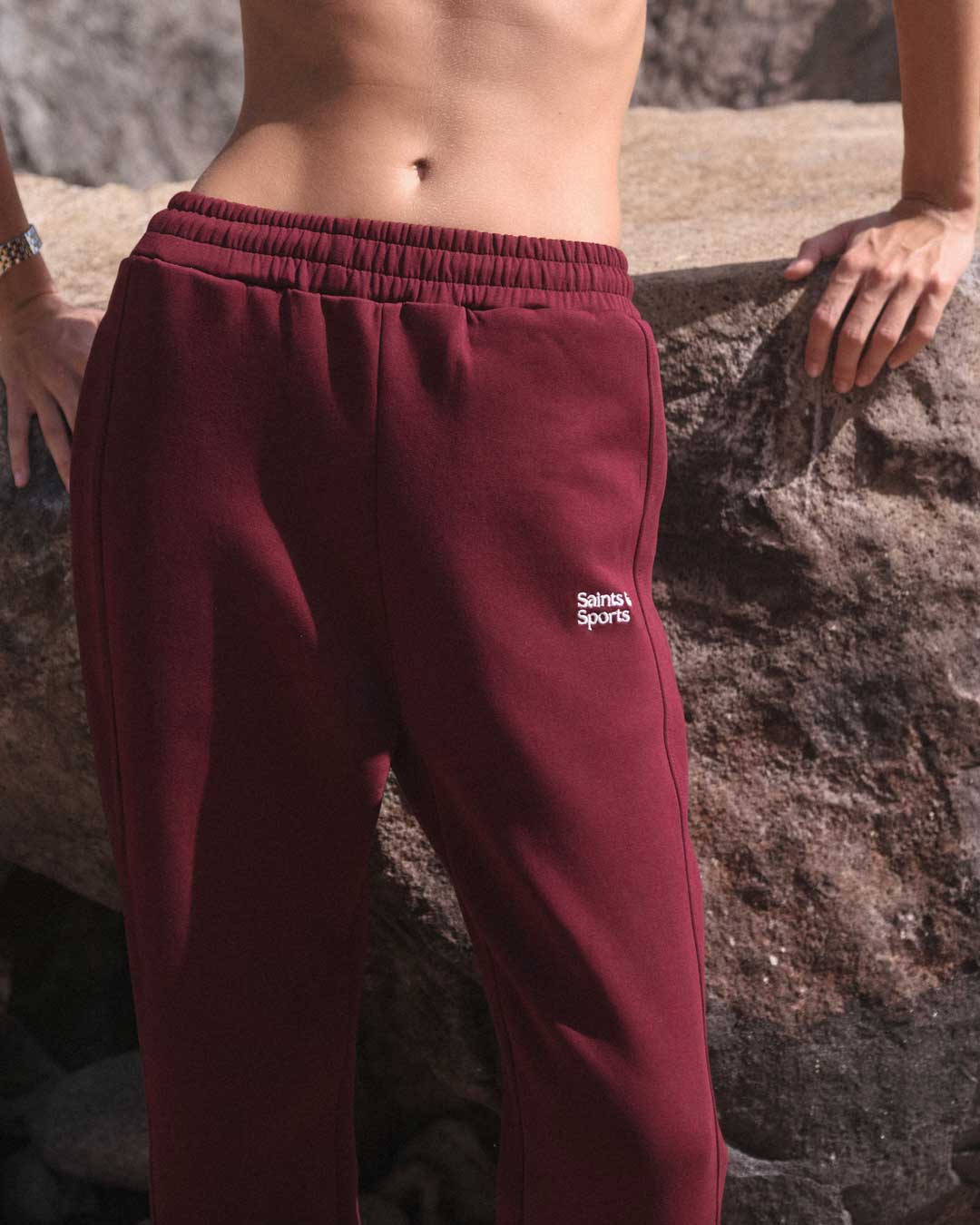 SaintsLuxe™ Ashbury Sweatpants Bulgarian Rose (Model) - Saints & Sports