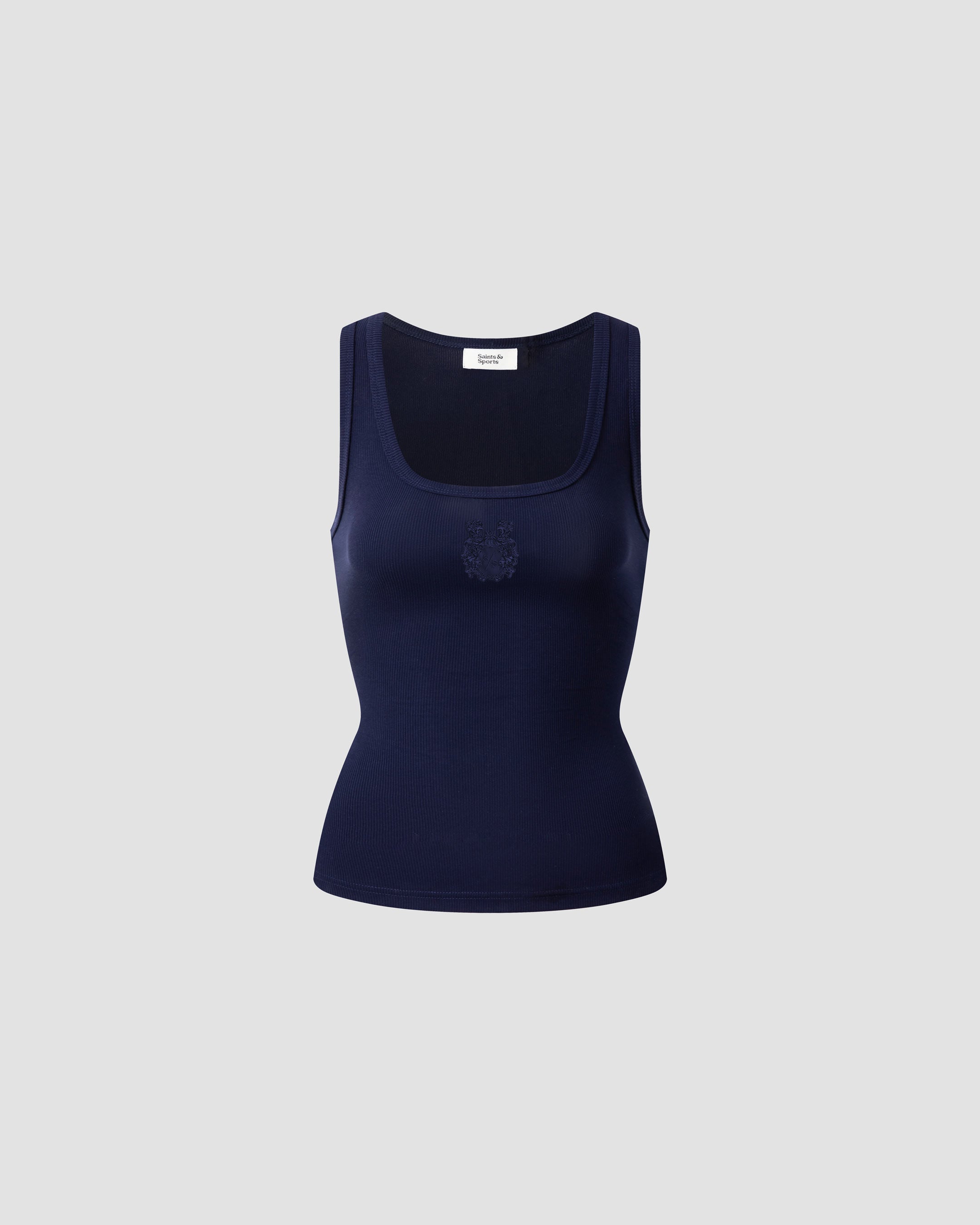 Crawford Ribbed Crested Tank - Navy Blue