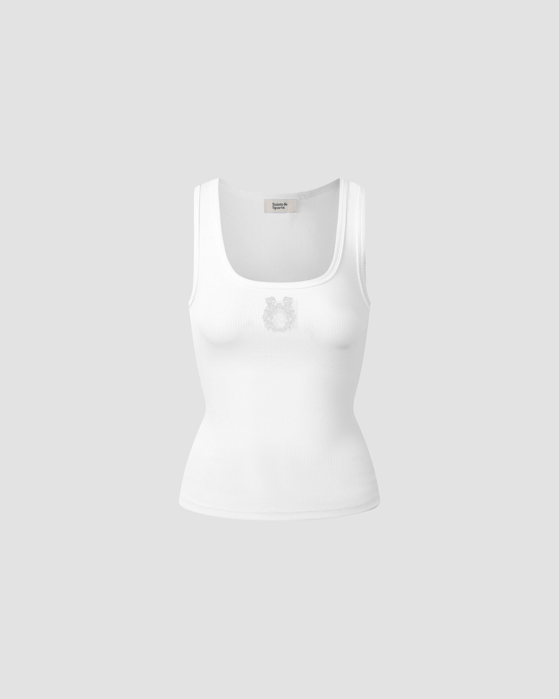 Crawford Ribbed Crested Tank - Porcelain White