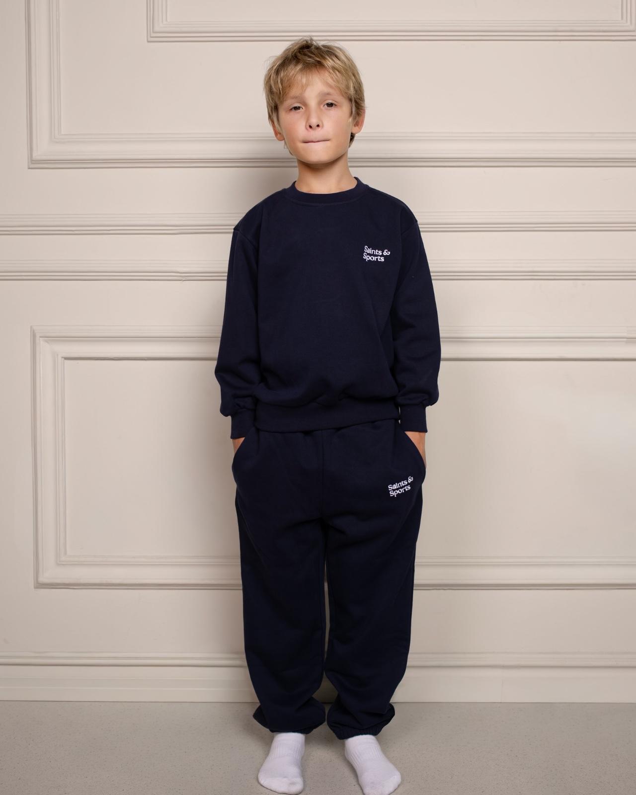 SaintsWeight™ 450 Junior Classic Sweatpants Navy Blue (Model 2) - Saints & Sports