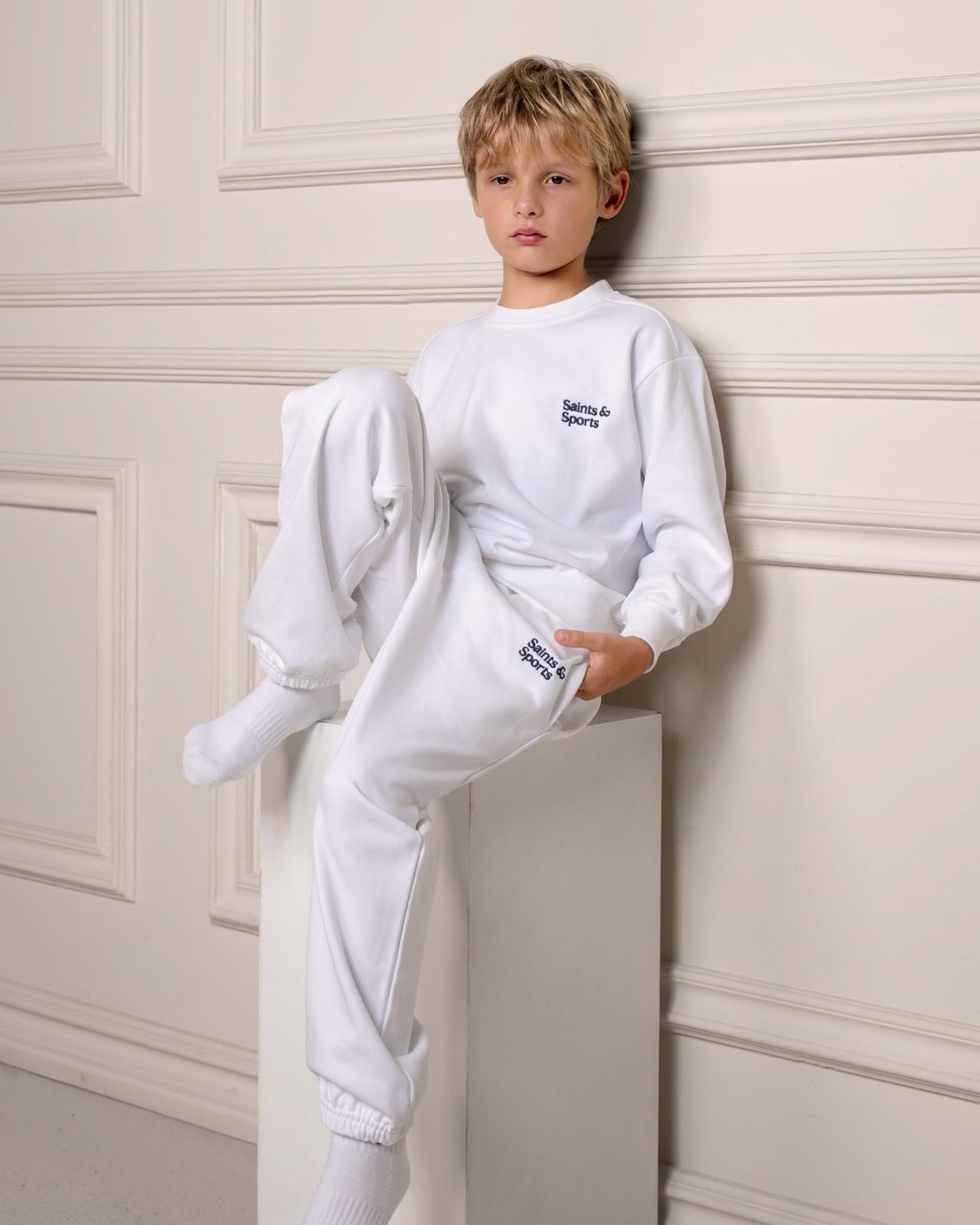 SaintsWeight™ 450 Junior Classic Sweatpants Porcelain White (Model 1) - Saints & Sports
