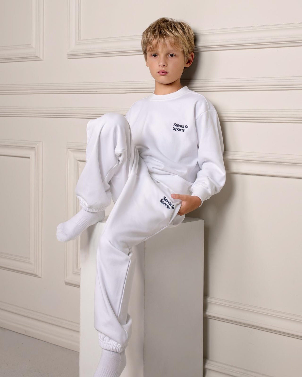 Junior Full Zip Hoodie SET - Porcelain White