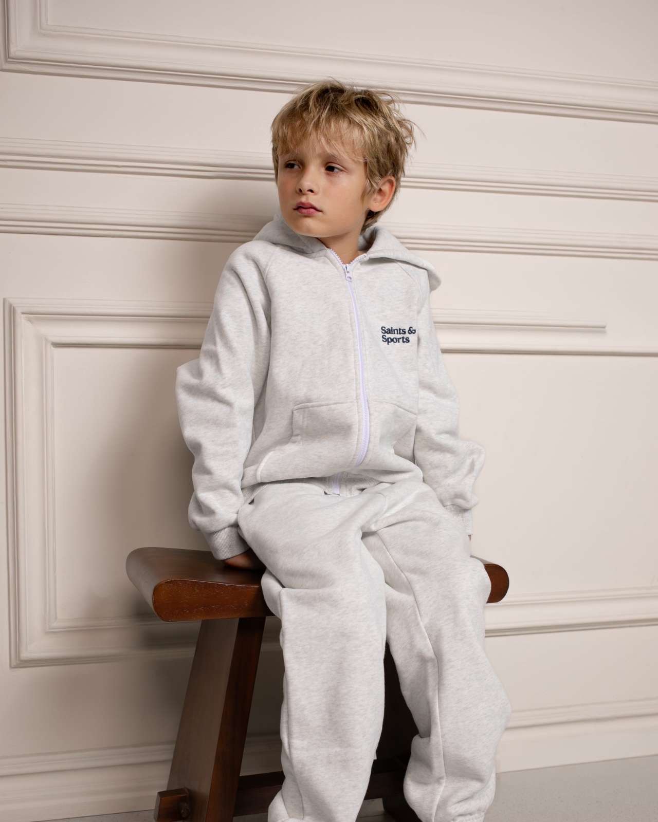 SaintsWeight™ 450 Junior Full Zip Hoodie - Heather Grey