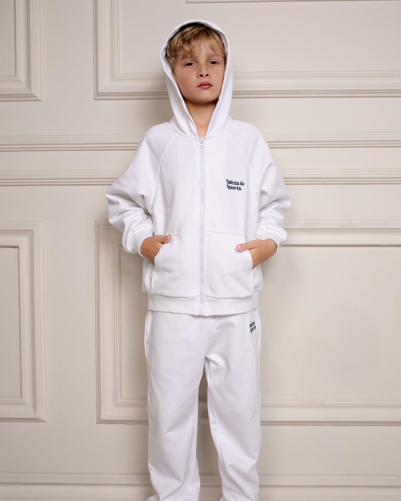 SaintsWeight™ 450 Junior Full Zip Hoodie - Porcelain White