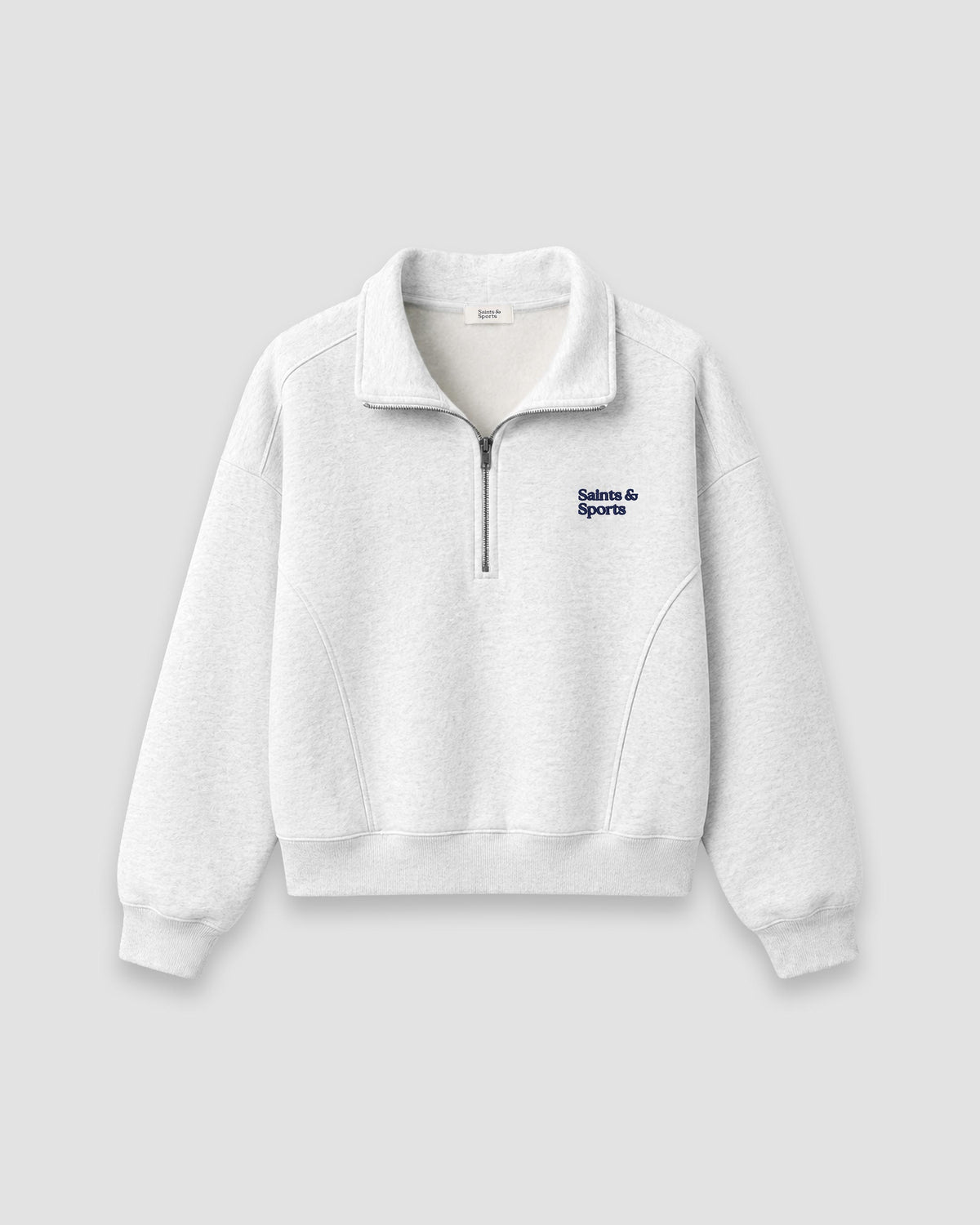 SaintsCloud® Penrose Half Zip Sweatshirt Heather Grey (Front) - Saints & Sports