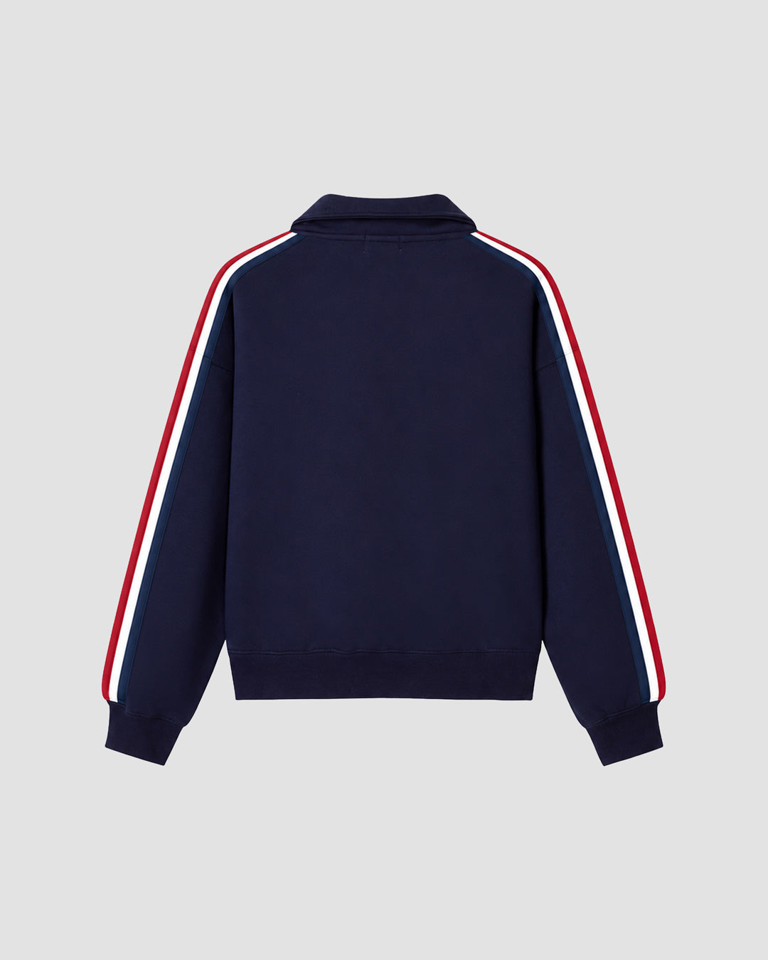 SaintsLuxe™ Penrose Half Zip Sweatshirt Contrast Stripes/Navy Blue (Back) - Saints & Sports