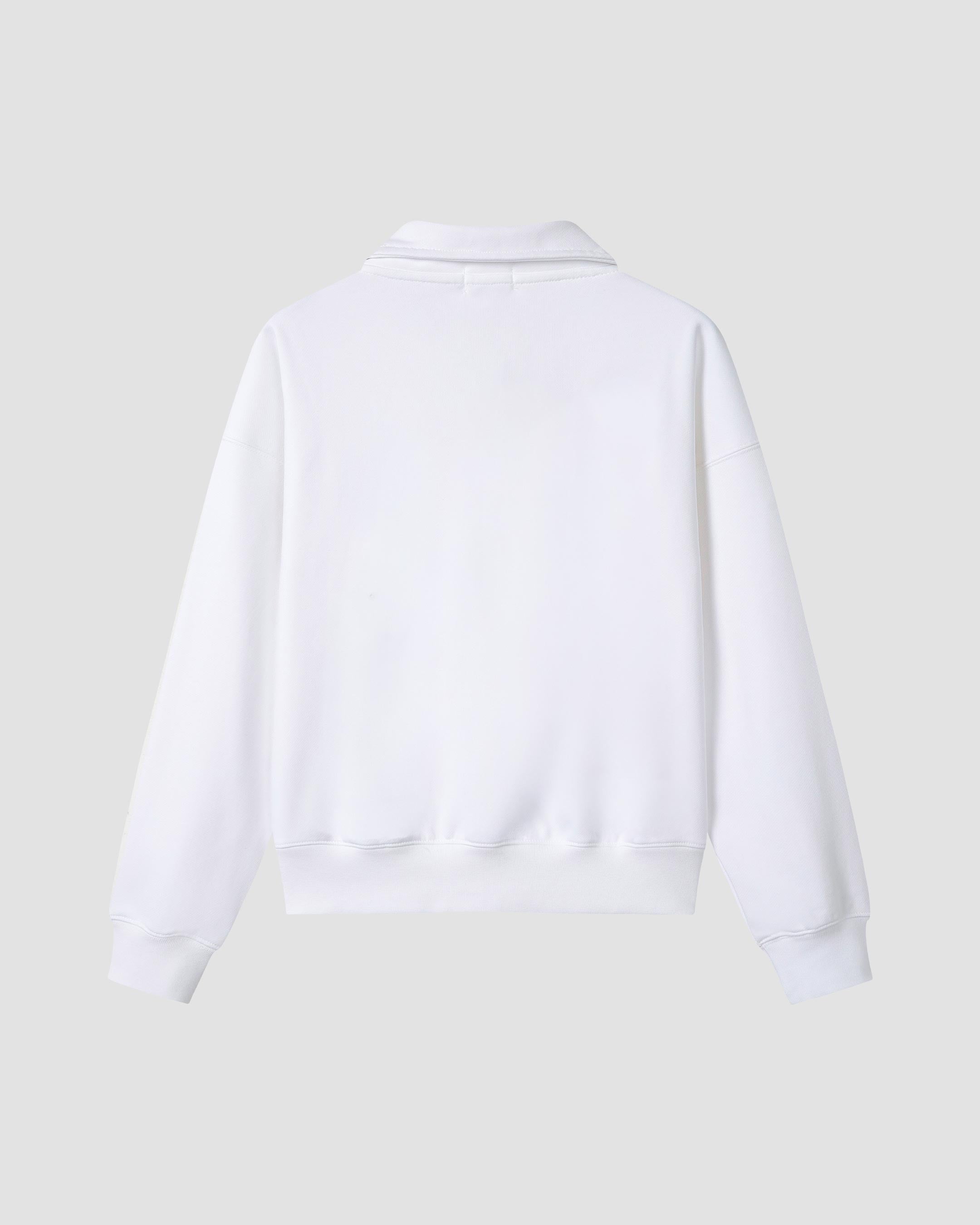 SaintsWeight™ 450 Half Zip Sweatshirt - Porcelain White