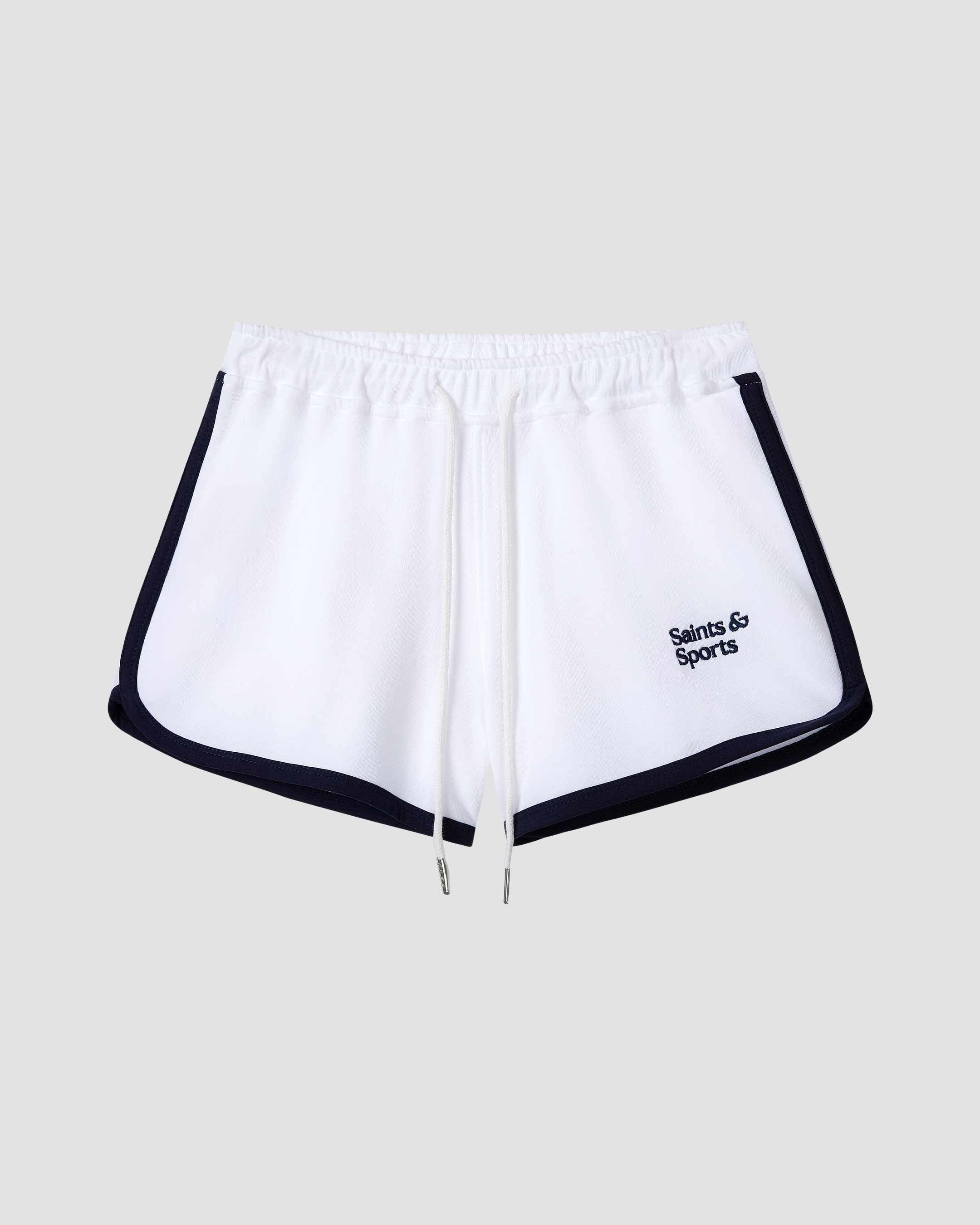 Saints Women's Tennis Shorts - Porcelain White (Front) - Saints & Sports