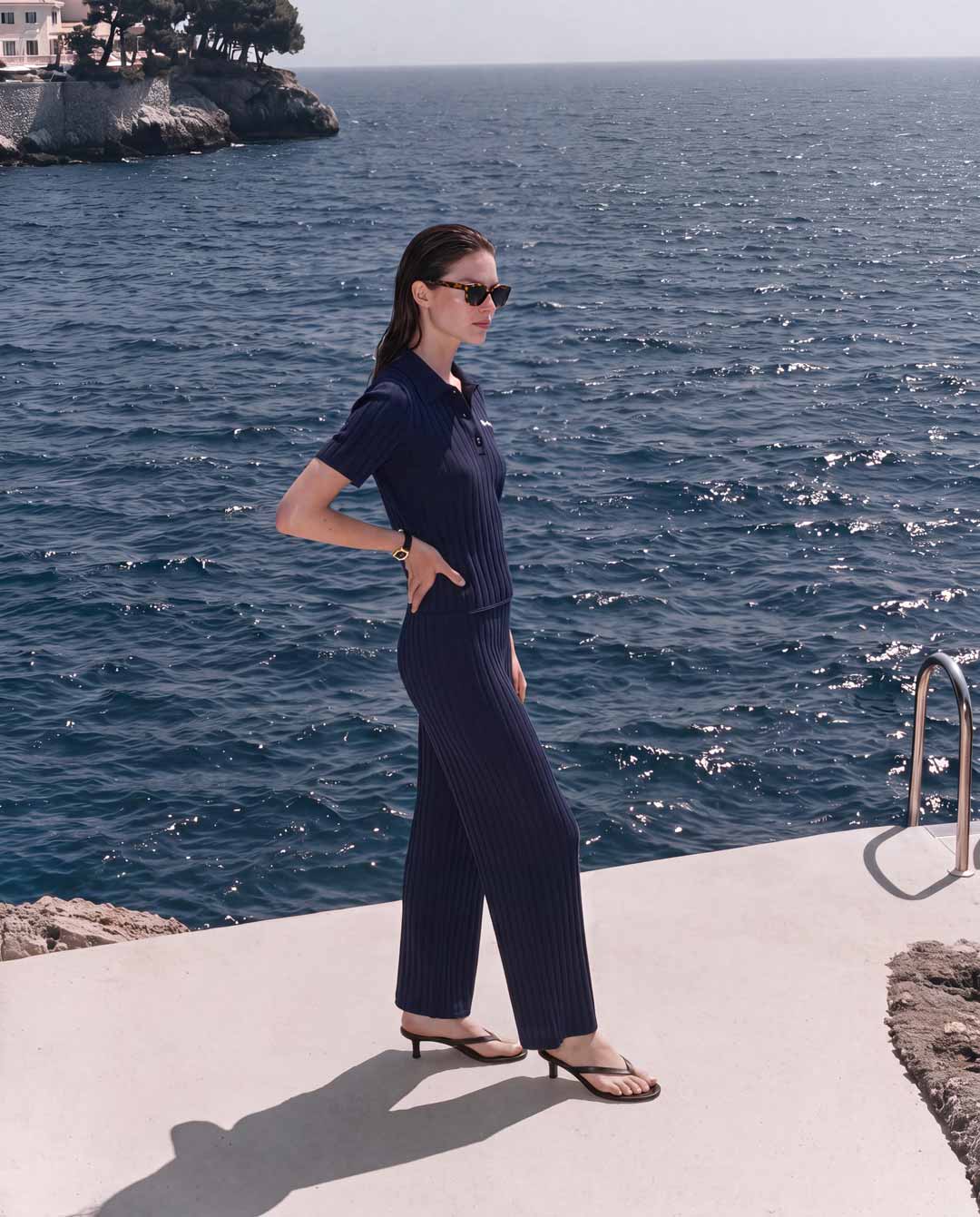 Eleanor Ribbed SET - Navy Blue